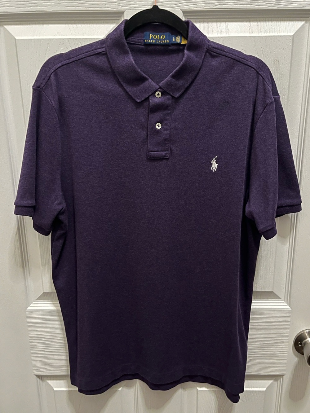 Ralph Lauren Men's Purple Polo Shirt with Embroidered Pony